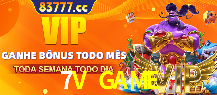 Banner promocional do 7V GAME oferecendo 100% de recompensas adicionais contínuas para quem fizer o login diário (Daily sign-in), com um mascote de coelho.